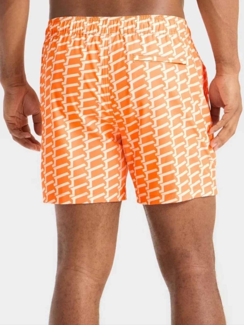 Goodfellow & Co Men's 5" Swim Trunks with Boxer Brief Liner, XL - Orange - Picture 2 of 9